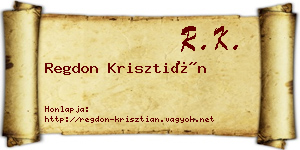 Regdon Krisztián névjegykártya